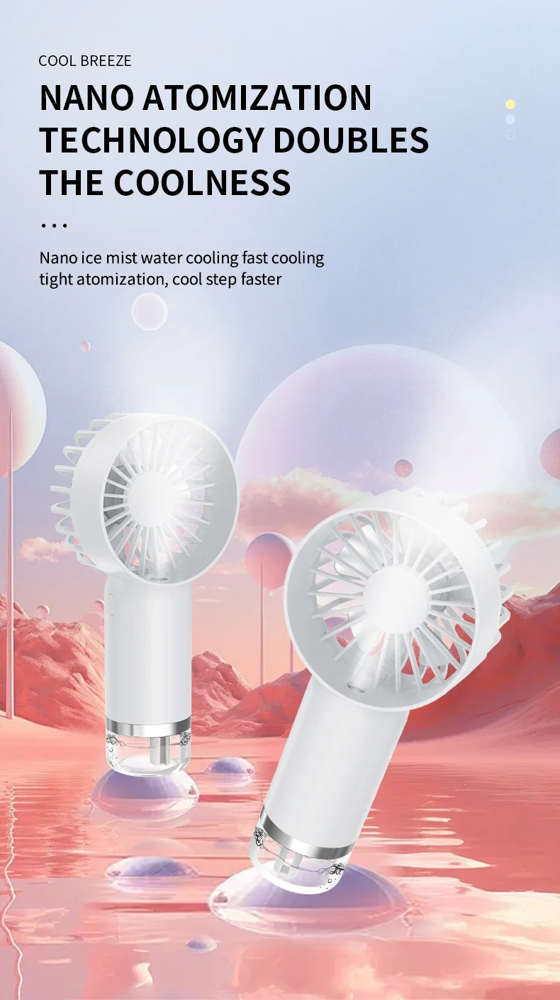 Description Picture 5 of itemHandheld Mini Air Conditioner USB Rechargeable Portable Humidifier Mist Cooler Cooling Spray Humidifier Fan for Home/Office/Dorm