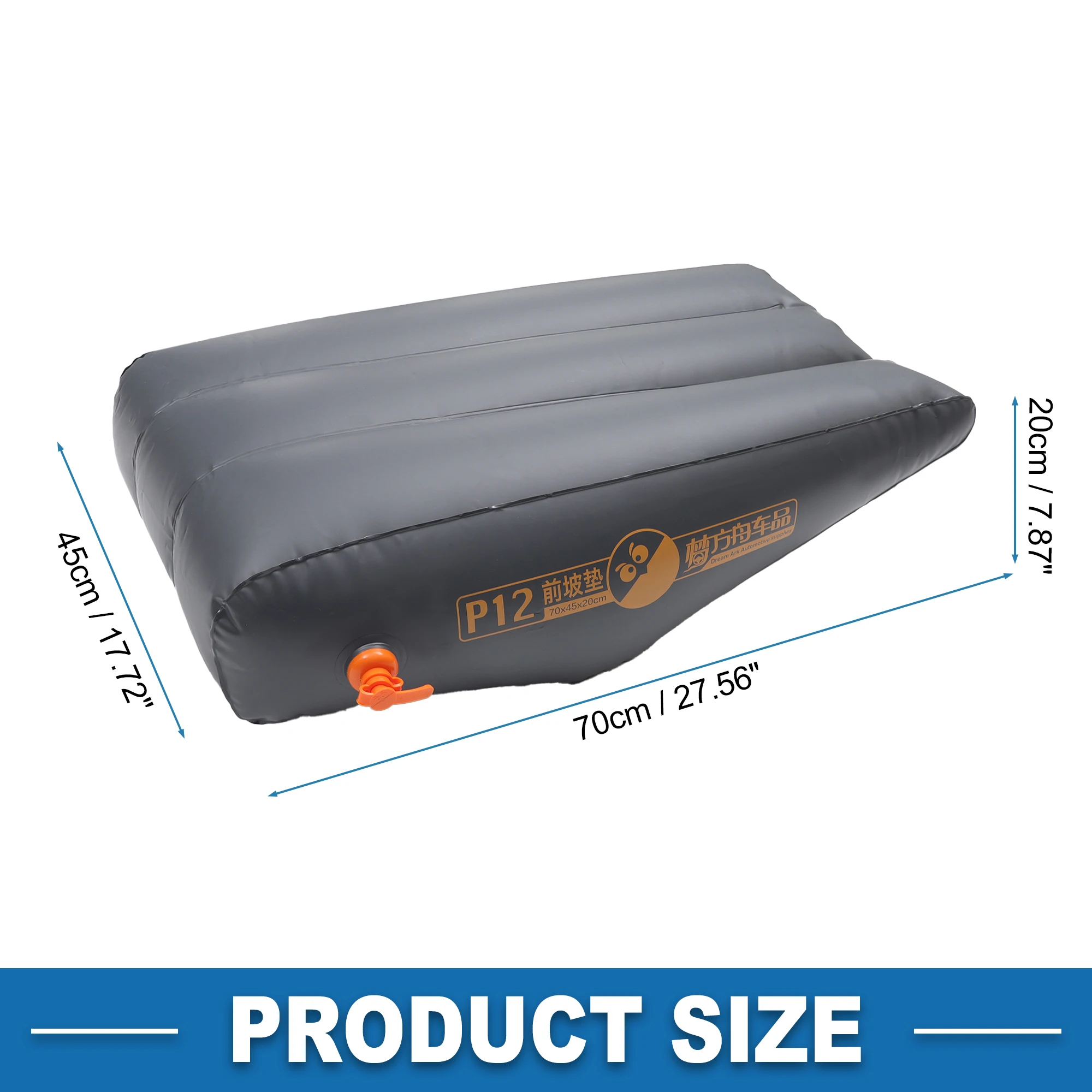 UXCELL Car Front Seat Inflatable Mat Comfortable Car Inflatable Mattress Sleeping Mat for Napping Travel Deep Gray