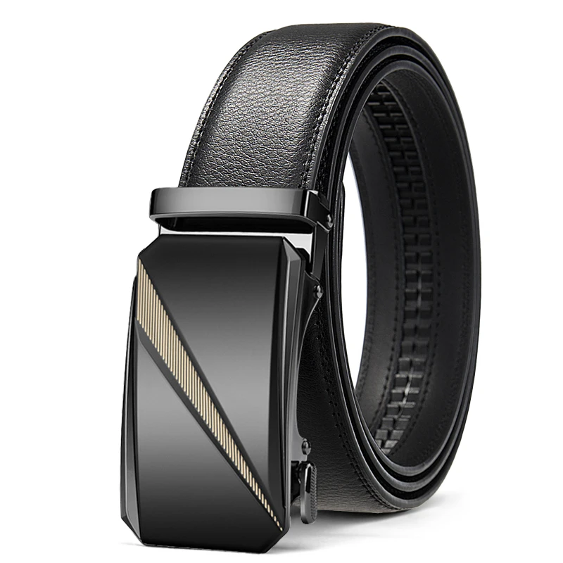Automatic Leather Ratchet Belt for Men - Adjustable Fashion Designer Belt