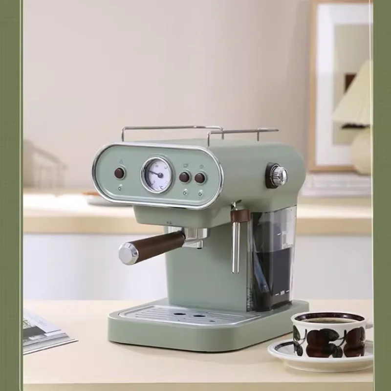 15Italian Electric Coffee Machine Bar Semi-automatic Espresso Retro Manufacturer Cappuccino Pump Type with Frother Milk Cool 5