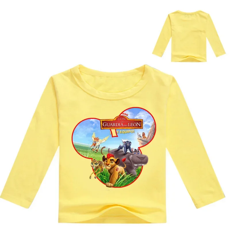 Children Tshirts Children Tops Spring Kids Baby Boys Long Sleeve T Shirts Cartoon The King of Lion Guard Simba Print O-Neck