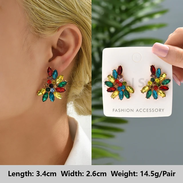 2017 Fashion Crystal Earrings For Women Rhinestones Stud Earring Bow