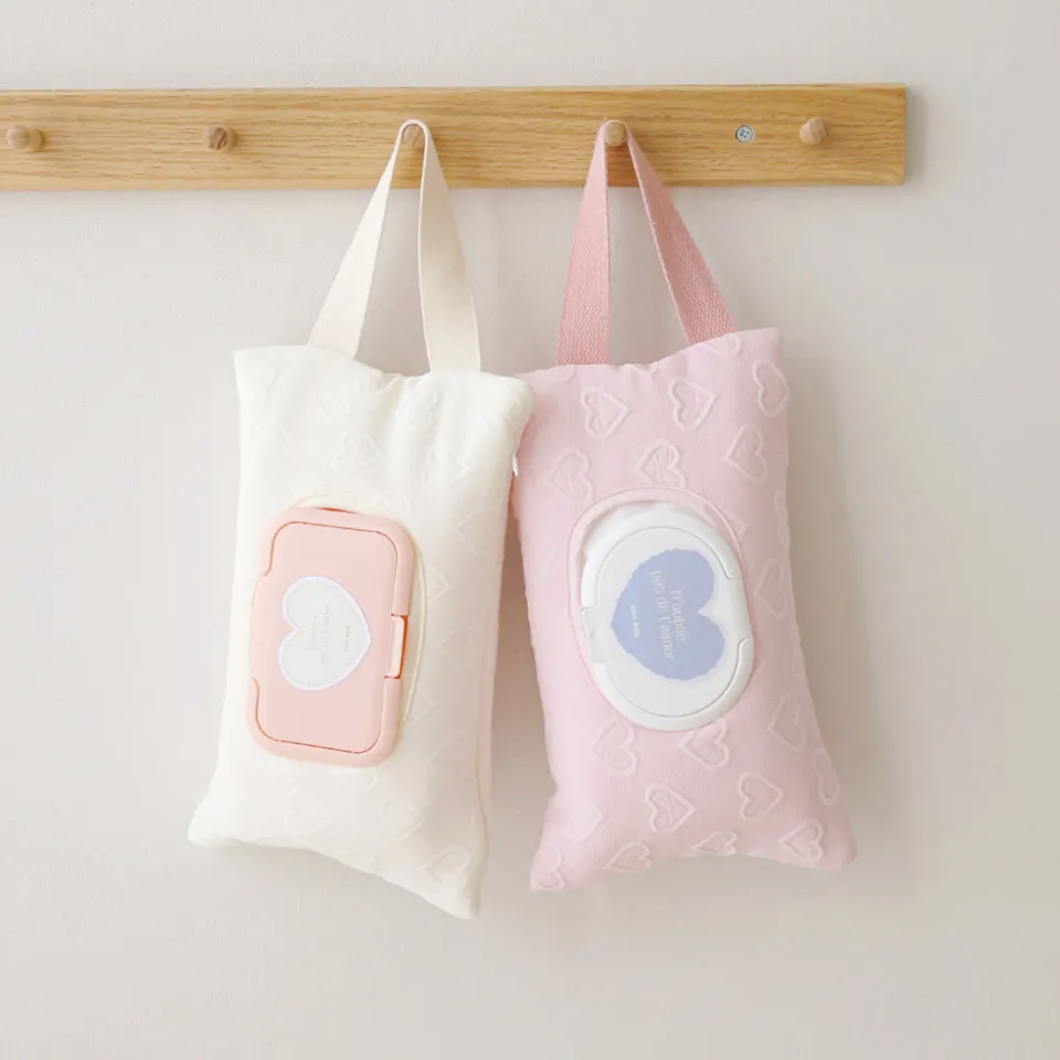 Sac à Mouchoirs Et Lingettes Humides à Suspendre - Motif Ours Ou Lapin - Pour Siège Auto, Poussette, Voyage - Organisateur Mignon