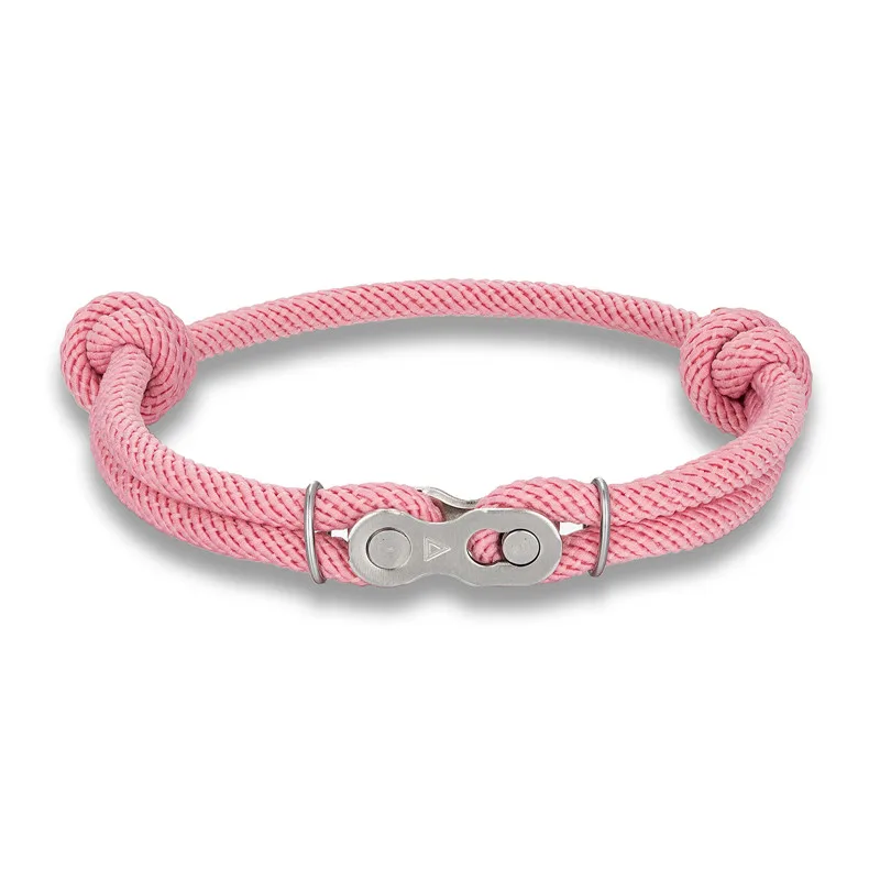 MKENDN Men's Punk Rock Bicycle Chain Bracelet with Nautical Rope and Magic Buckle Accessory
