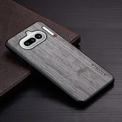 Luxury Bamboo Pattern Leather Phone Cover for Nothing CMF Phone 1 (Light Gray)