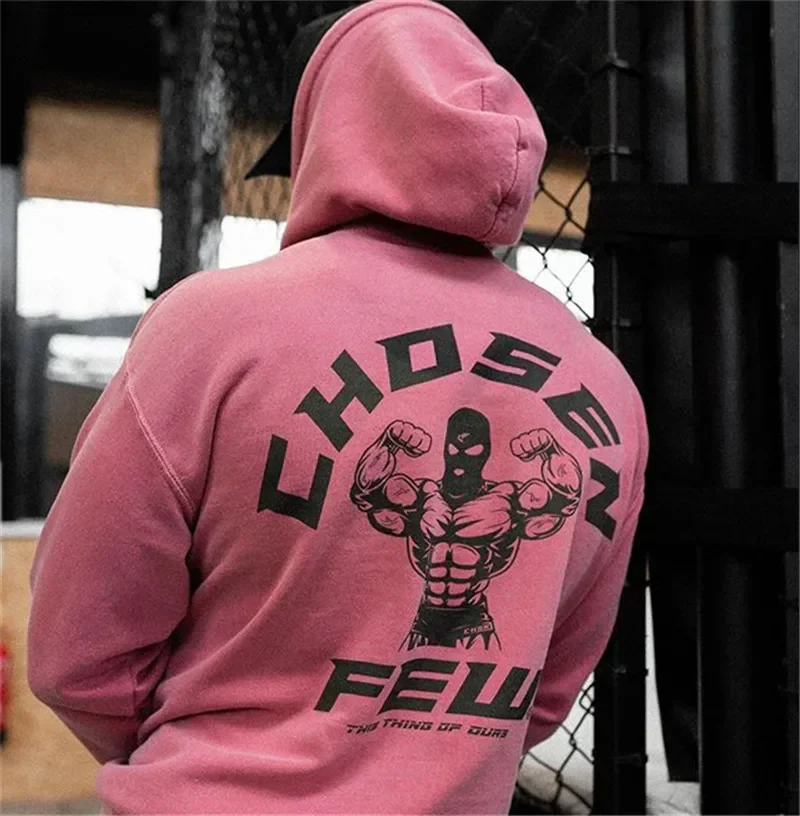 2023 Autumn/winter Men's Gym Hoodie Sports Cotton Sweater Fitness Sweatshirt Jacket High Kangaroo Pocket Fitness Pullover