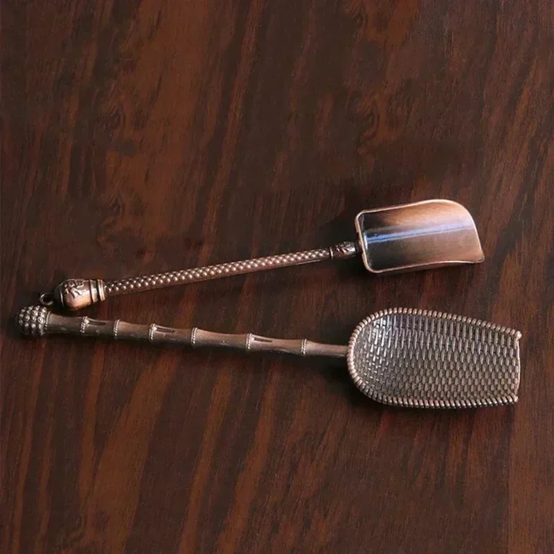 Chinese Style Tea Scoop Teaspoon Metal Tea Spoon Kung Fu Tea Ceremony Utensils Teaware Kitchen Accessory Chado Party Supplies