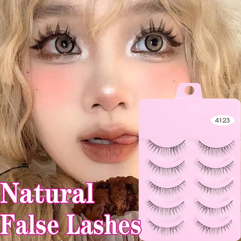 

5 Pairs New Natural Manga Lashes Soft Eyelashes Thick False Eyelashes Manga Eyelashes Daily Dating Makeup Eyelashes Lashes Wispy