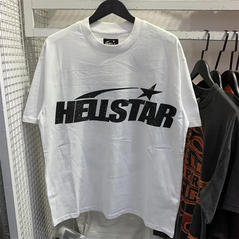 

New Fasion 20 Hellstar Cotton T-shirt Girls' Minimalist Letter Print High Street Large Top Short Sleeve