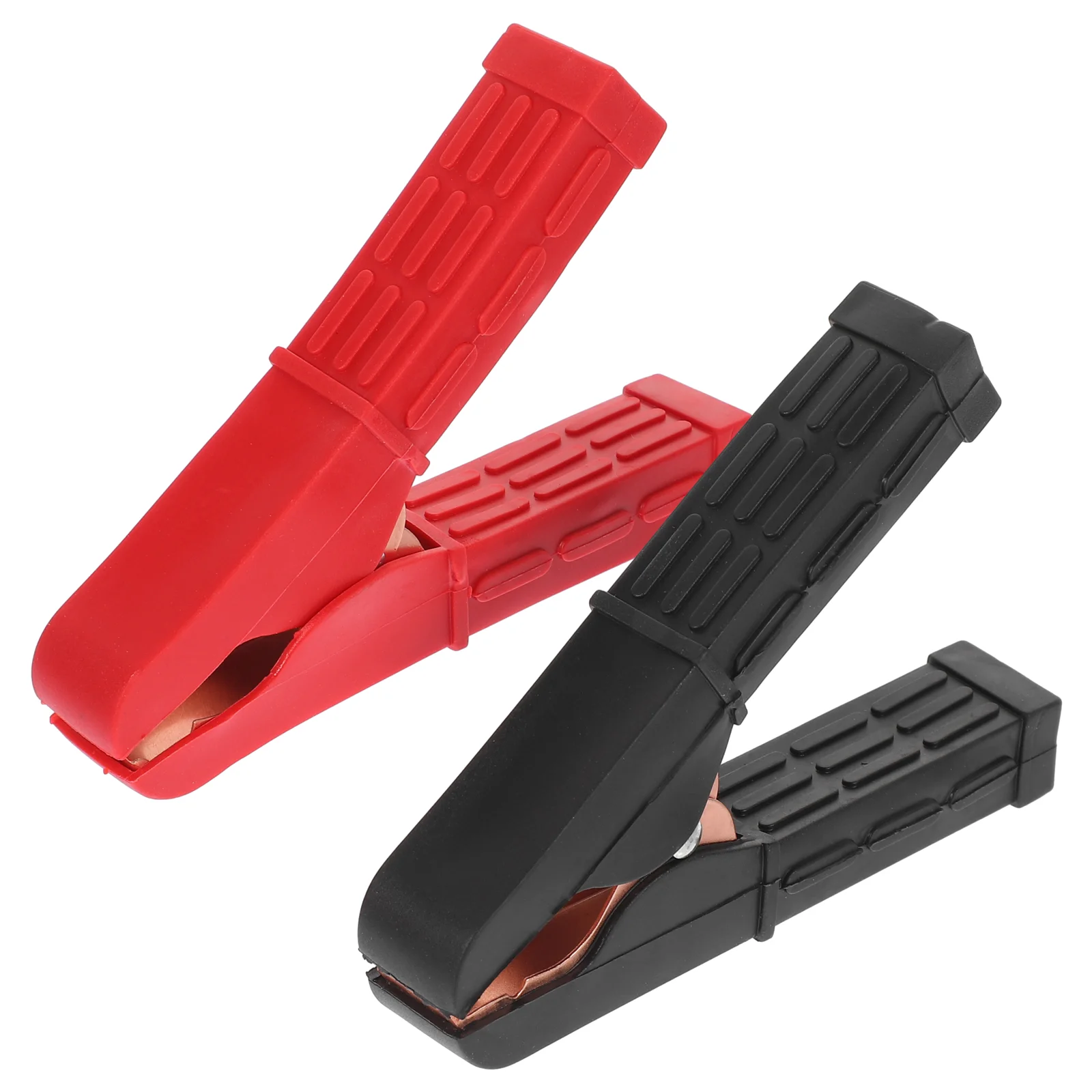 Charging Clamps 2pcs Copper Plated Car Truck Alligator Clips Electrical Test Clamp Jumper Cable Clamps Insulated Wiring