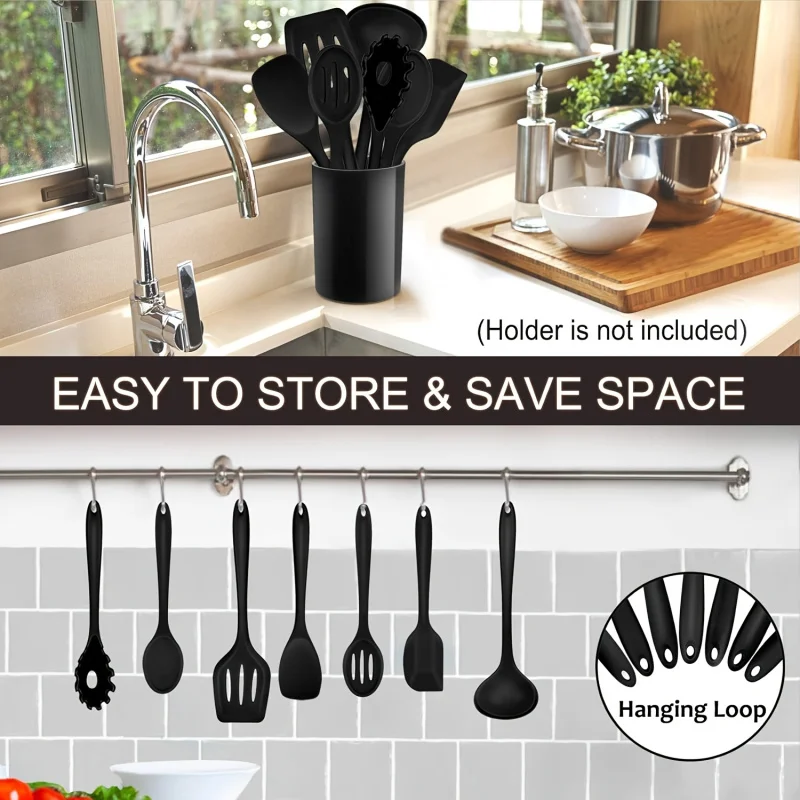 Premium 7-Piece Non-Stick Silicone Kitchen Utensil Collection