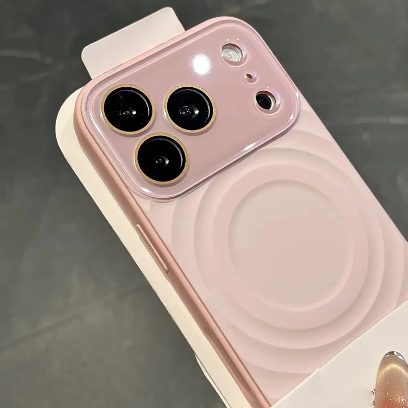 Luxury Glossy Shockproof Camera Case with Liquid Wave Pattern