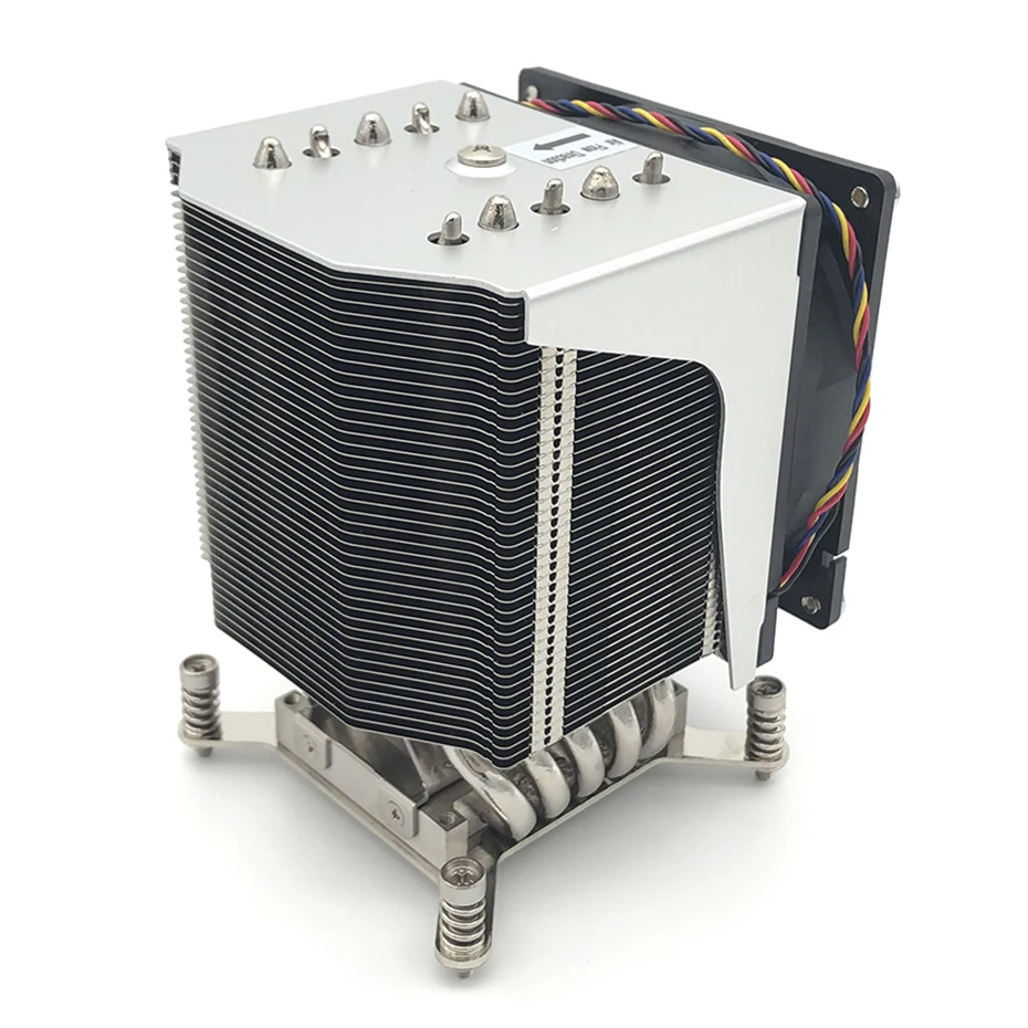 COOLSERVER R19 CPU 서버 쿨러, 4 핀 PWM 무소음 냉각 팬 포함, 5 열 파이프 TDP 165W 라디에이터, 인텔 LGA 2011 스퀘어 마더용