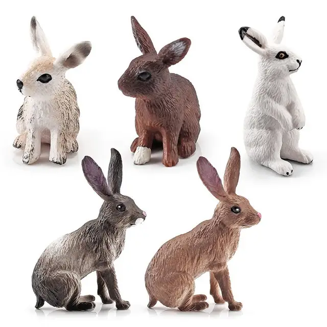 1Pc Simulation Rabbit Model Forest Animal Farm Pasture Static Hare Desktop Decoration Ornaments Children Birthday Presents 1