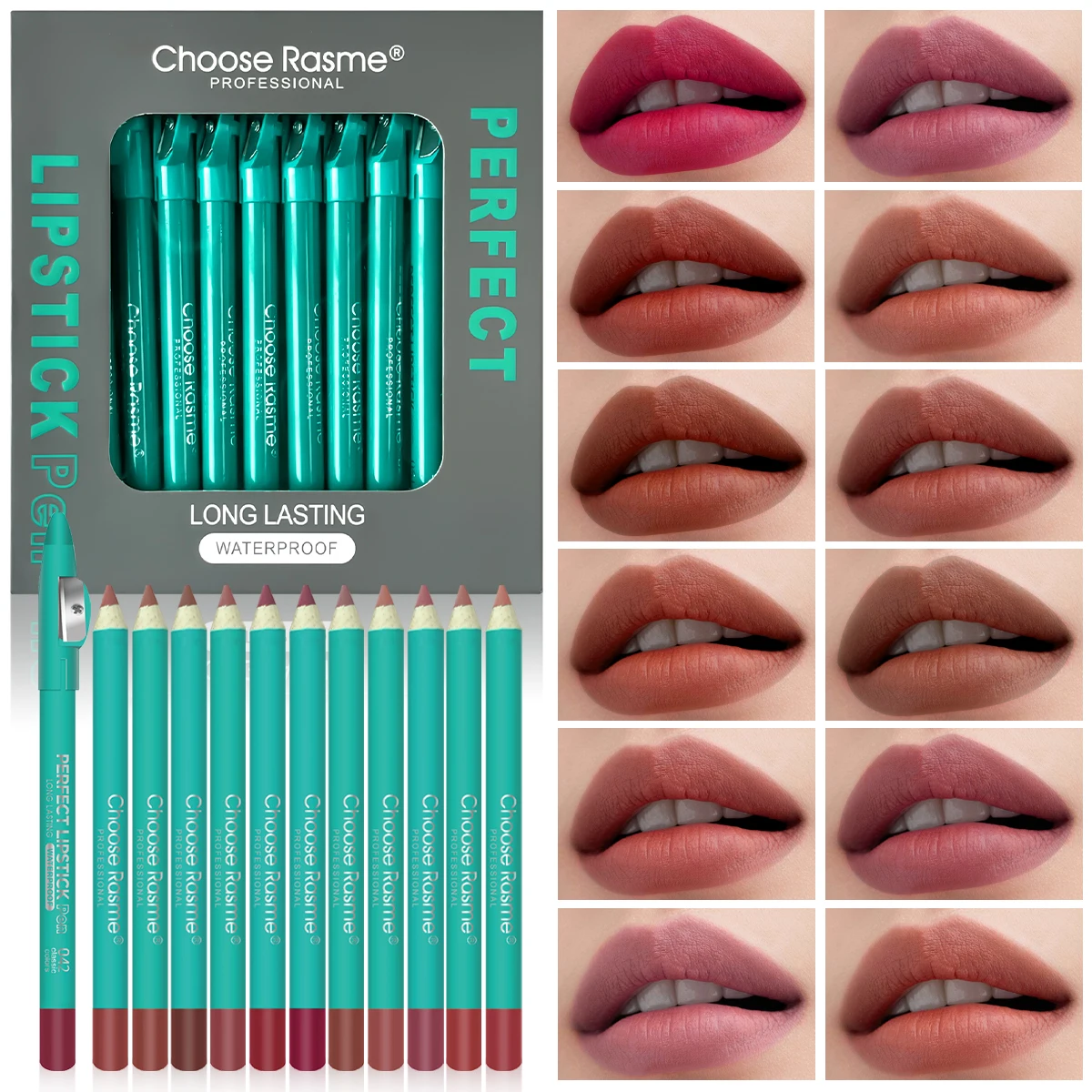 12 pcs Lip Liner Pencil Set Matte Lipliner Pencil Lipstick Waterproof Long Lasting  Nude Contour Lipstick Pen Lip Tint Cosmetics 3