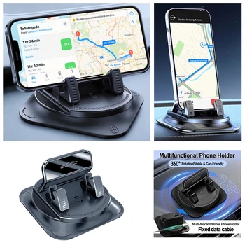 Supporto GPS per cellulare con rotazione a 360 gradi, supporto universale per auto, supporto per cellulare da console centrale, anti-vibrazione