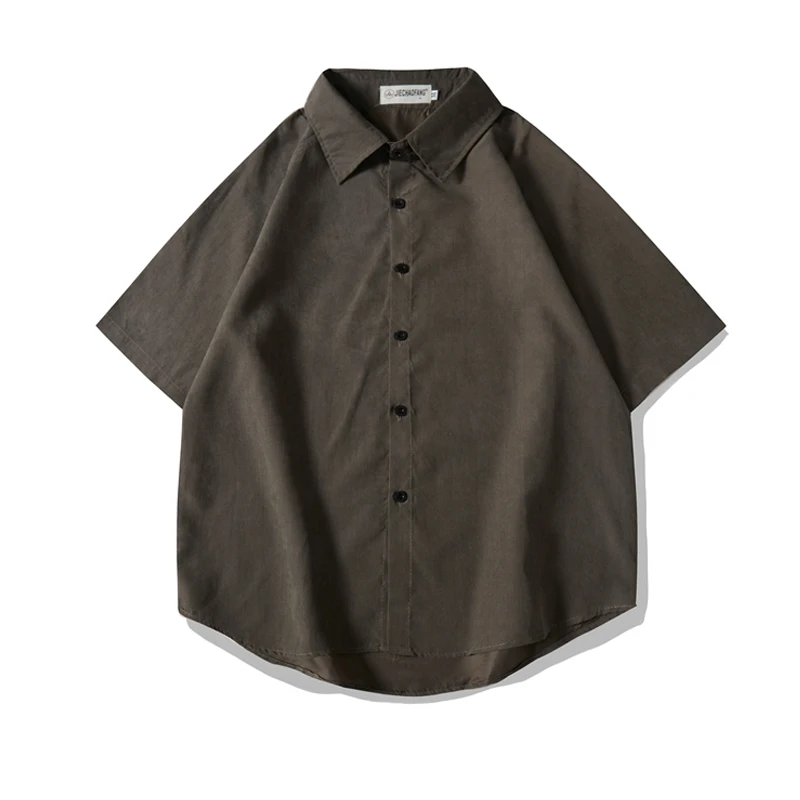 

Гавайская Мужская рубашка, однотонная Свободная рубашка с коротким рукавом для мужчин, Повседневная футболка большого размера, Мужская одежда, A55, 2024