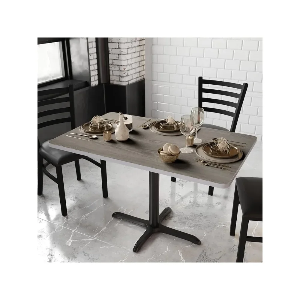 

30“W X 48”L Wooden Dinning Table 30” X 48“ Rectangular Table Reversible Laminate Top White/Gray Service Tables Home Furniture