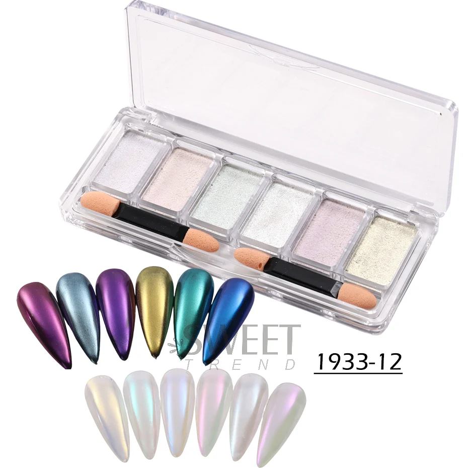 16 Colors Solid Powder Nail Art Gradient Pigment Set Ombre Mirror Chrome  Nail Glitter Macaron Shimmer