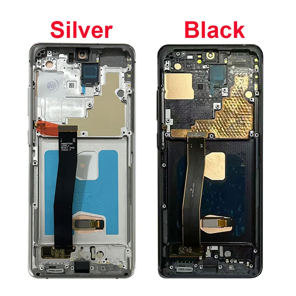 S20 Ultra Screen Replacement AMOLED LCD Display For Samsung S20 Ultra G998F SM-G988B/DS G9880 LCD Display Touch Panel With Frame