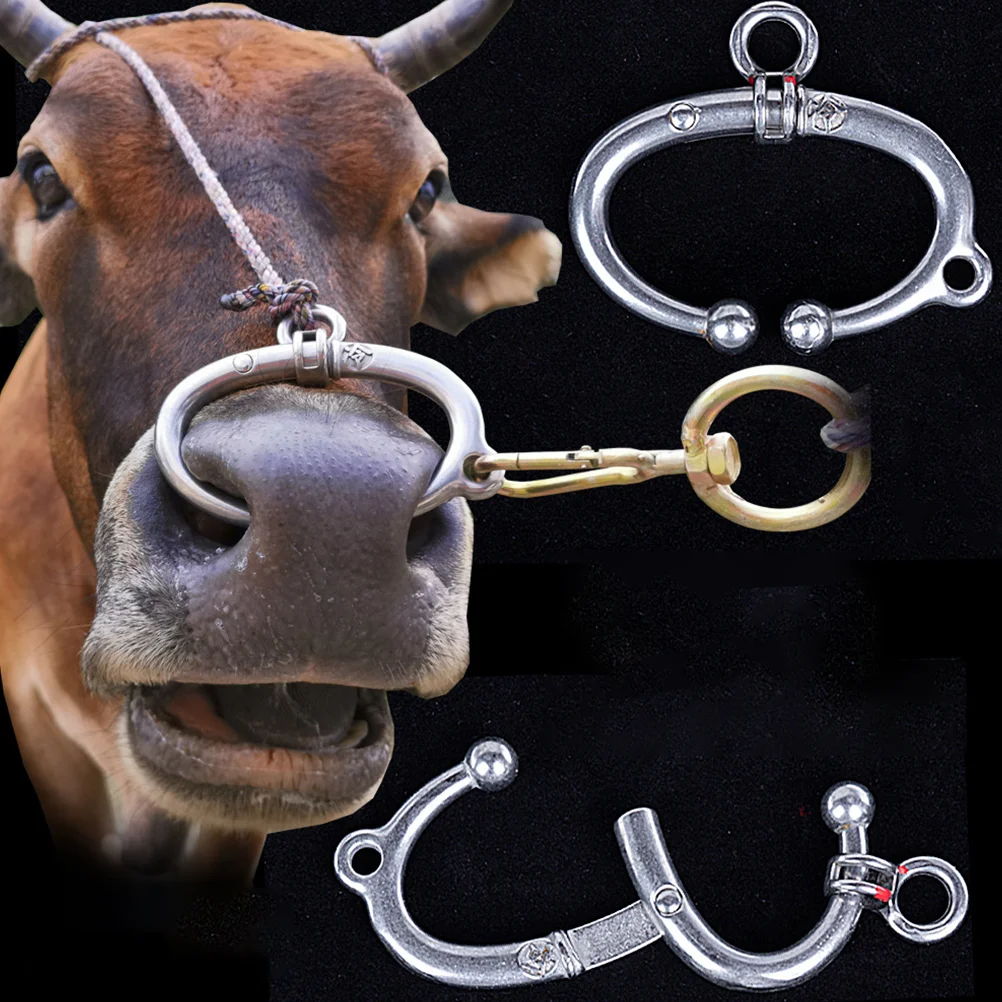 

Cow Cattle Nose Ring Stainless Steel Nose Ring for Cow Cattle Metal Cow Spring Nose Plier
