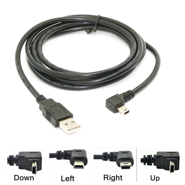 Mini Usb B Type 5pin Male Up Down Left Right 90 Degree To Usb Male Data Cable 0.25m 0.5m 1.8m - Data - AliExpress