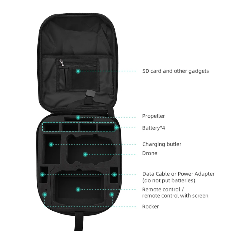 Drone Data Cable or Power Adapter (do not put batteries)