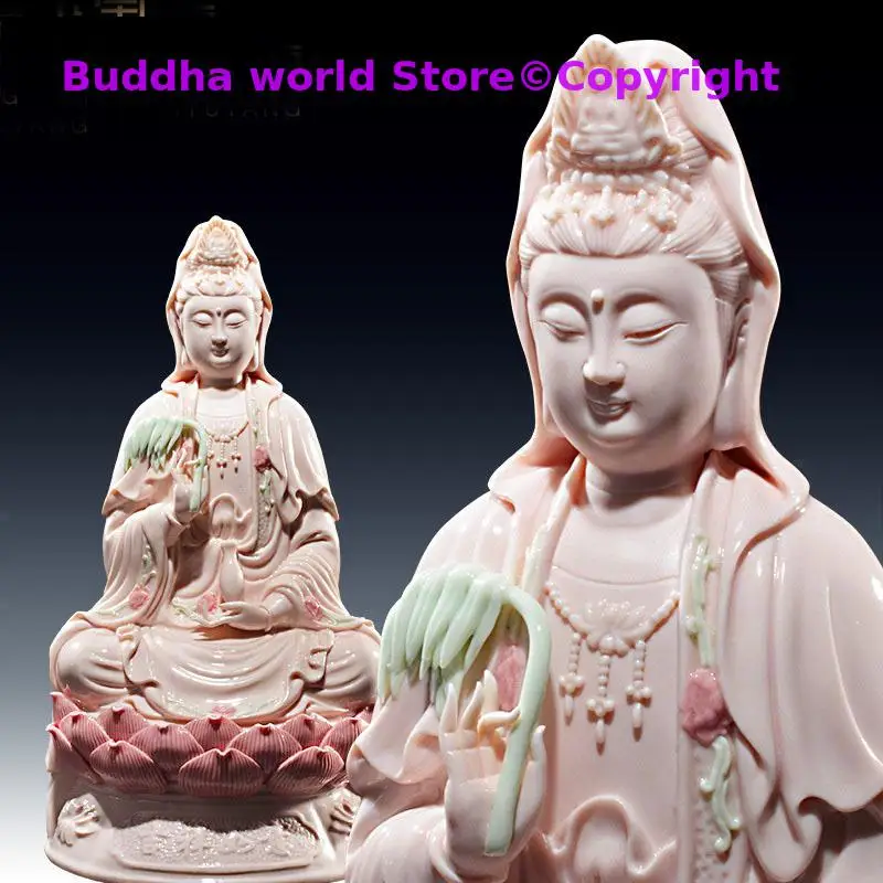 

Buddhism Efficacious protection High grade COLOR Porcelain Guanyin Avalokitesvara Buddha God HOME shrine altar FENG SHUI statue