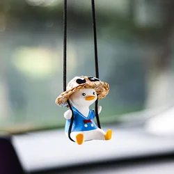 Charming Duck Car Ornament: Tire Swing Rearview Mirror Pendant (I  Adorable Duck)