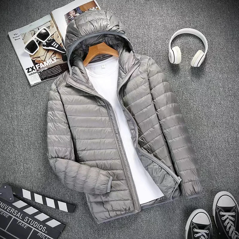 

Down Jacket Men All-Season Ultra Lightweight Packable Water and Wind-Resistant Breathable Coat Big Size Men Hoodies Jackets