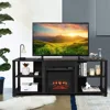 2-Tier TV Stand, Modern Entertainment Centers with Adjustable Shelves, Suitable for 18" Electric Fireplace (Not Included) 3