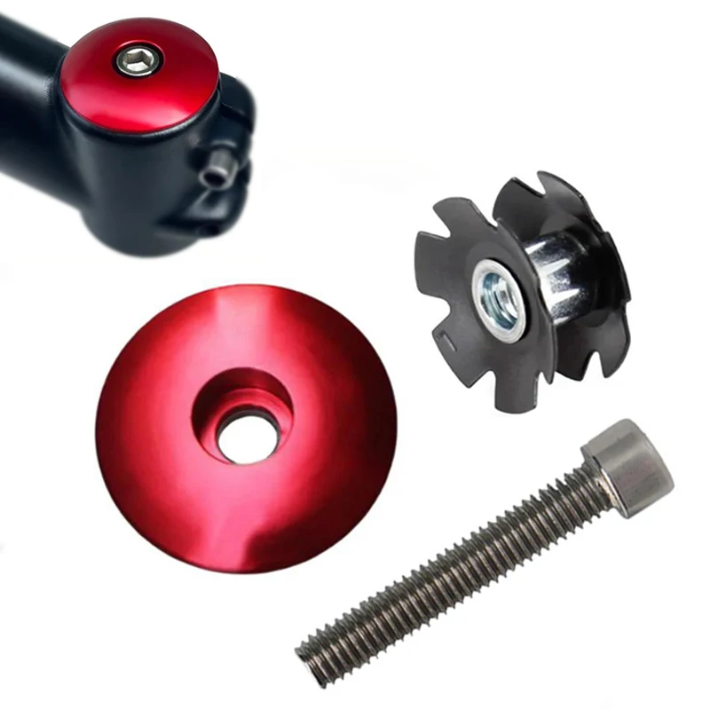Bicycle Headset Bike Stem Cap Bicycle Head Cap 1~10pcs Bike Headset Stem Top Cap Bowl Cover with Screw Blot Headset Star Nut Bicycle Fork Parts for 1-1/8inch 28.6mm Head Tube