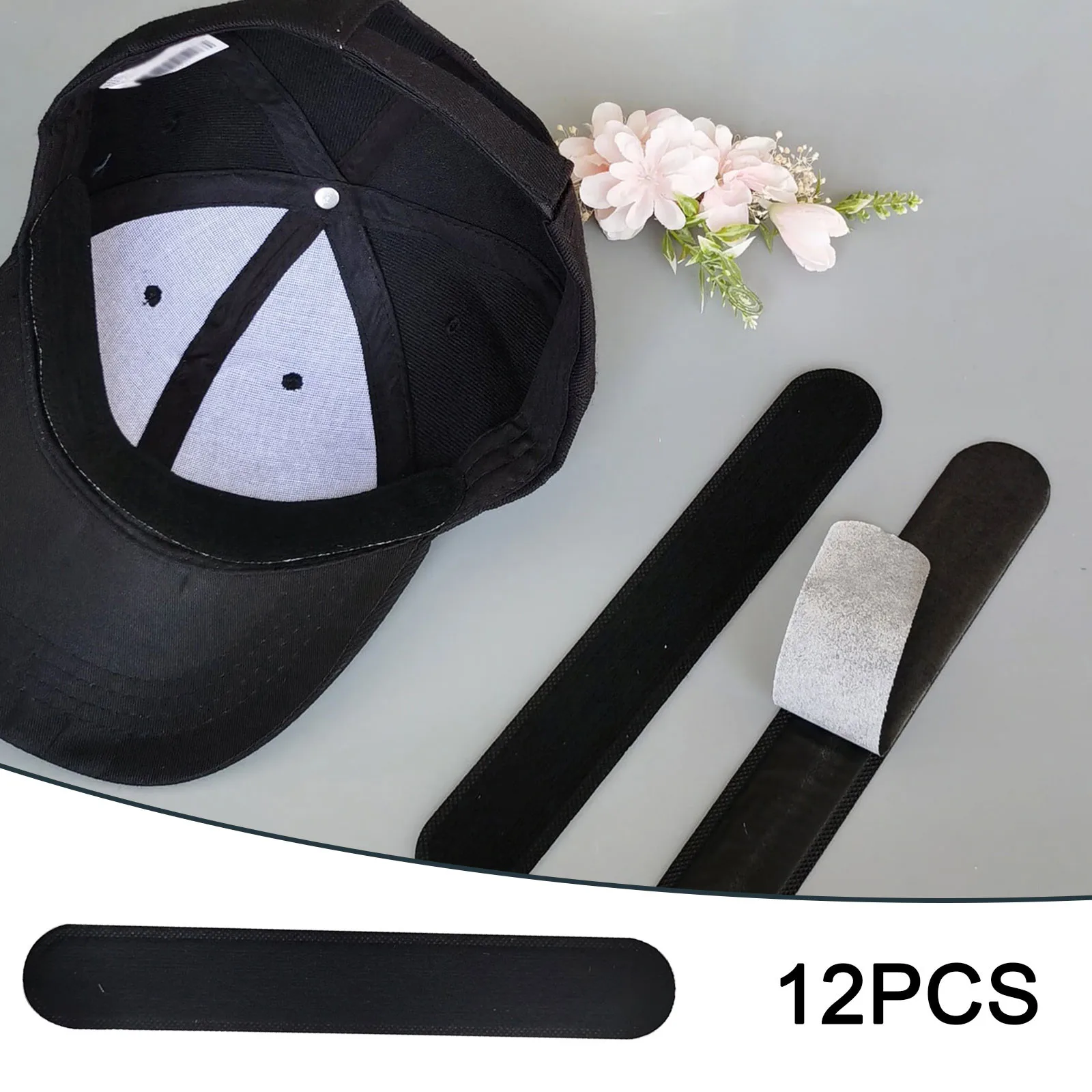 12개입 모자 사이즈 조절 땀 흡수 테이프 하드 라이너 캡 사이즈 조절 스웨트밴드 남성용 필러 인서트 밴드 모자 댄스 쥬얼리 스탠드