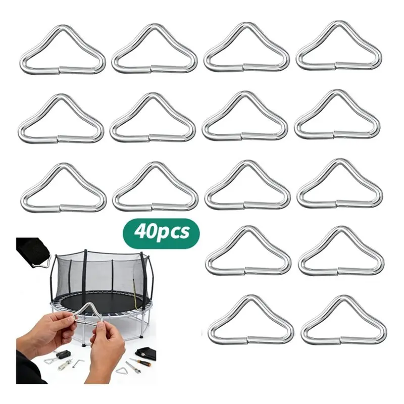 Dropship-40Pcs 트램폴린 삼각형 링, 삼각형 V 링 버클 트램폴린 교체 부품 트램폴린 액세서리