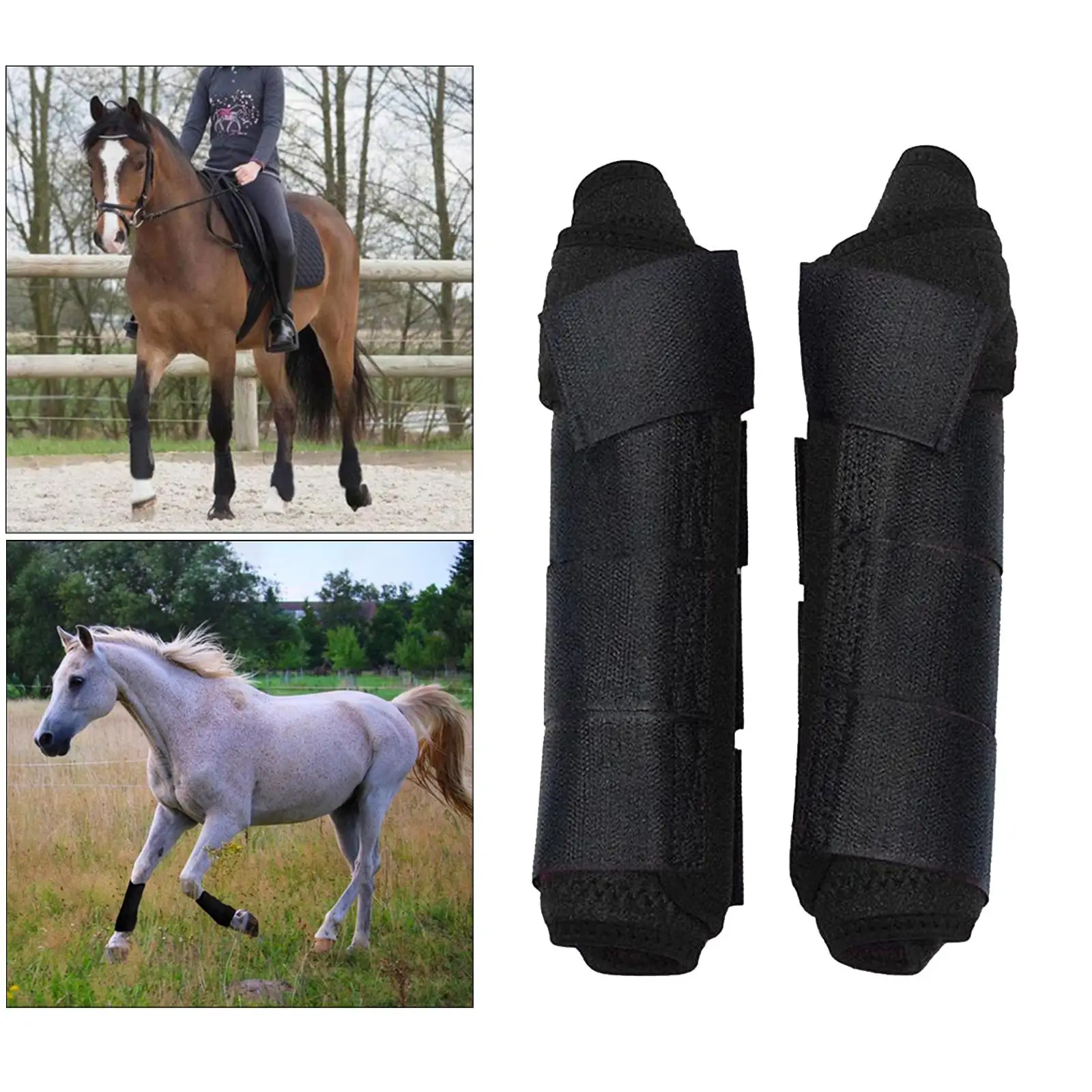 Cavalo frente perna botas respirável resistente ao impacto evitar  deslizamento cavalo perna guarda para o treinamento saltando equitação  marrom h - AliExpress