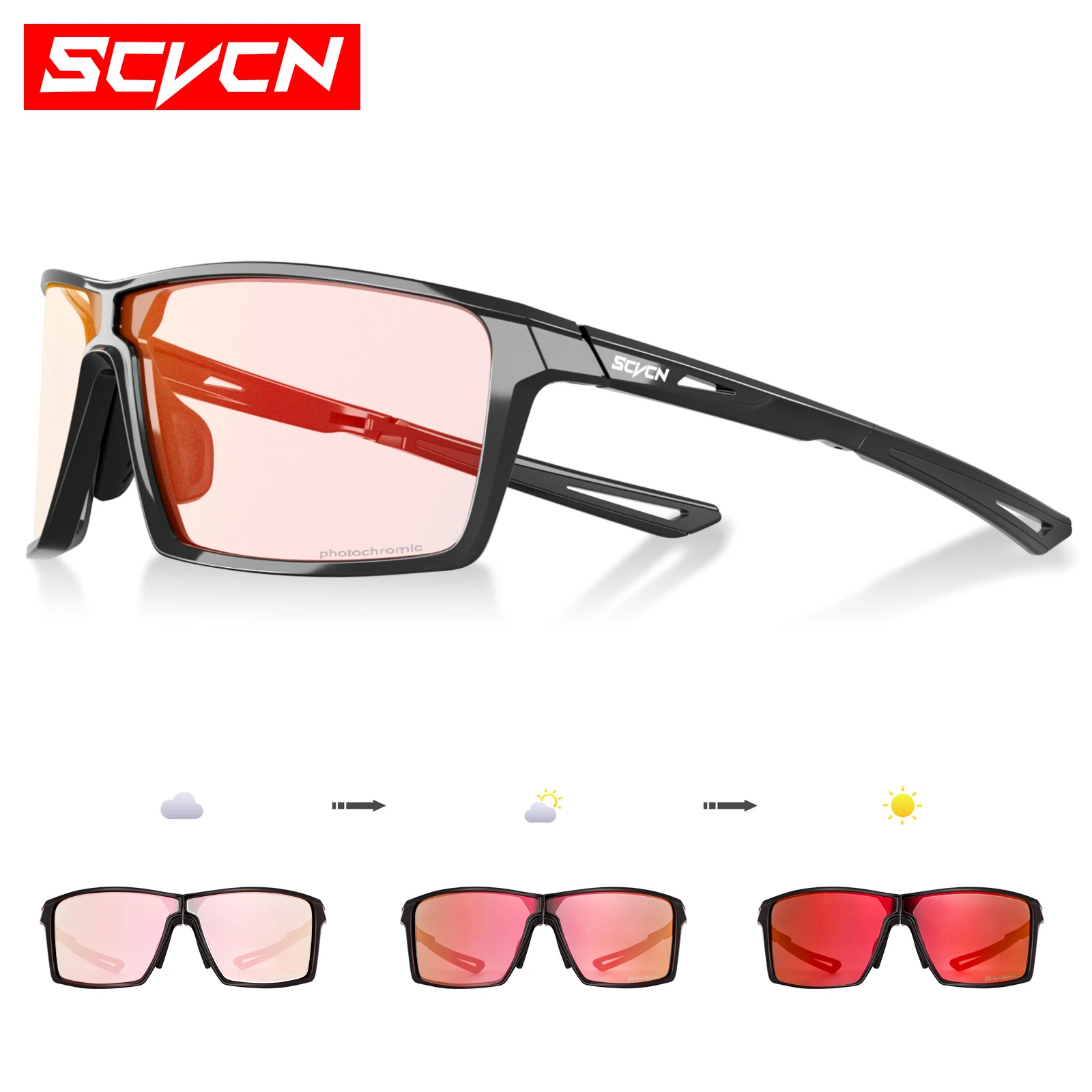 SCVCN Portable Folding Hiking Eyewear Sunglasses for Men Photochromic Cycling Glasses Bike Women Sports Goggles MTB Racing UV400