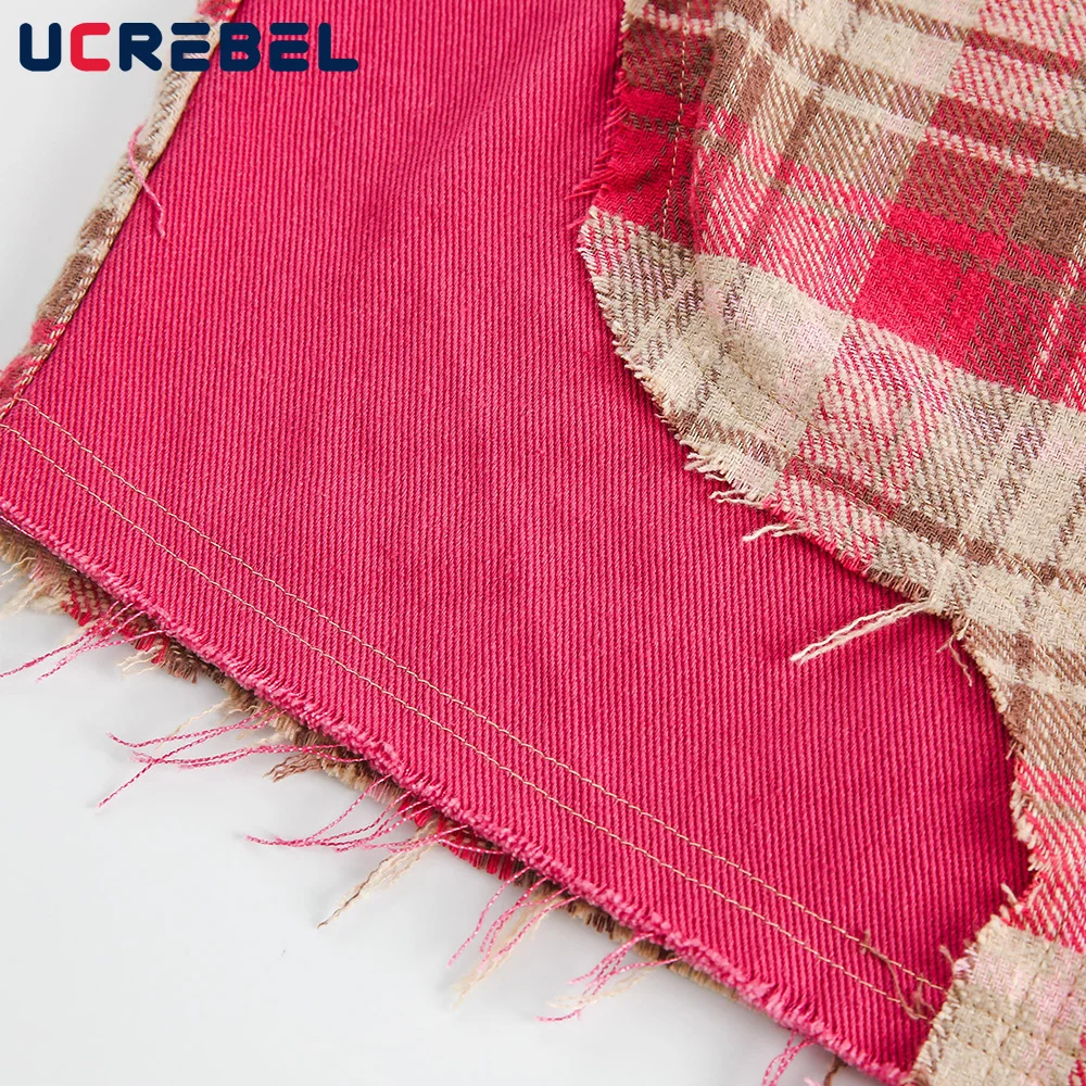 Mens Plaid Long Sleeve Shirts Spring Loose Fit