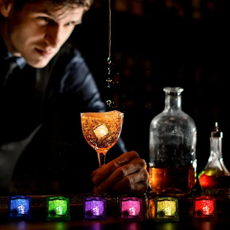 

12pcs Luminous Ice Cubes,Ice Cube Decor,Multicolor Luminous Ice Cubes,Luminous Ice Cubes with LED Liquid Sensor