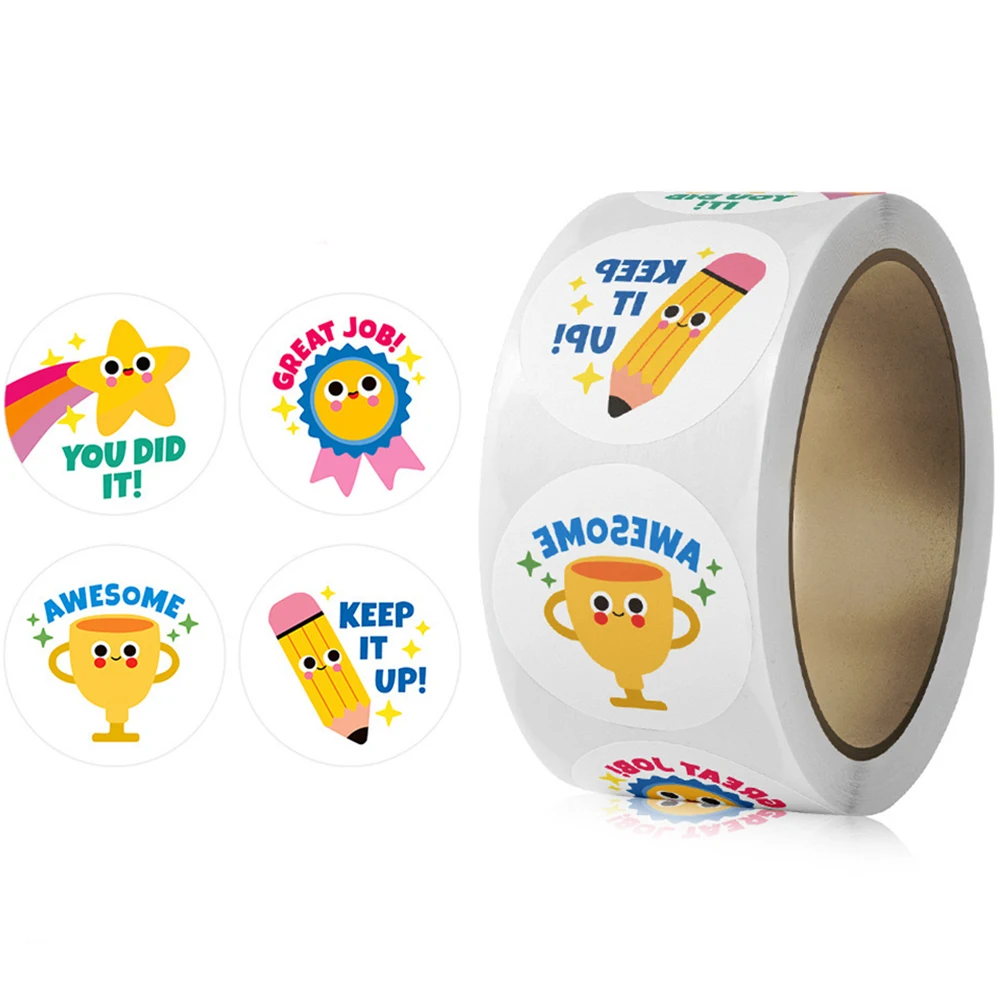 Reward Stickers for Kids Children Kindergarten School Encouragement Students Games Toy Animals Stationery Sticker 500pcs/roll