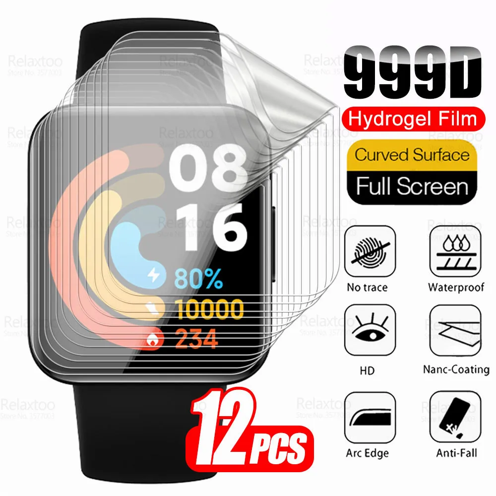 

For Xiaomi Poco Watch Hydrogel Film 12Pcs Full Curved Pocophone Smart PocoWatch Smartwatch Screen Protector Soft Film Not Glass