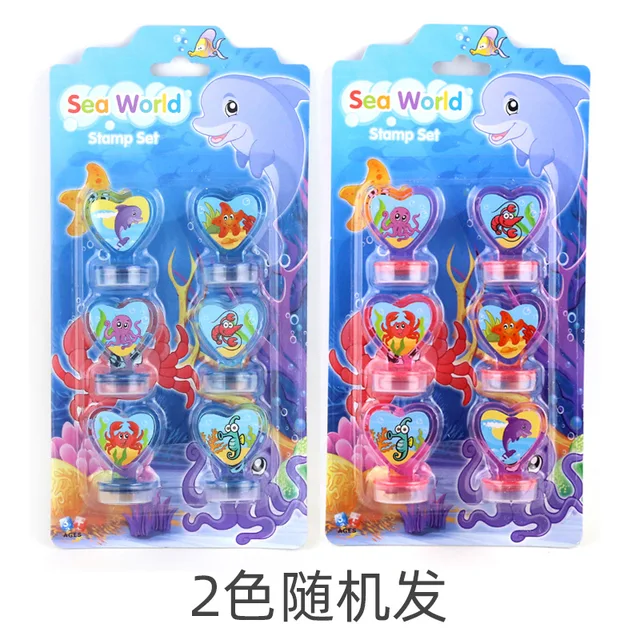6pcs Paw Patrol Pattern Cartoon Stamp Children's Toy Stamp Elementary School School Supplies Anime Action Figures Children Toys Sea random one