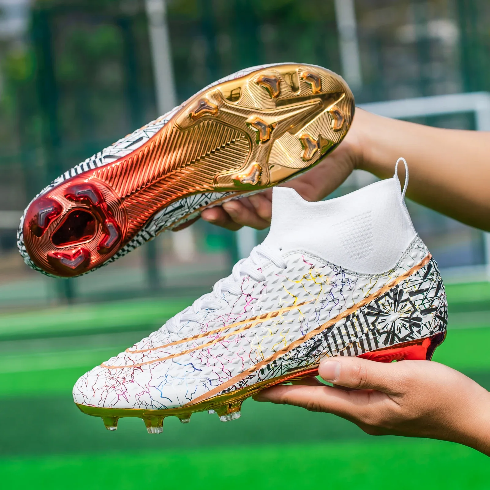 Football Boots TF/FG Training Grass Outdoor Professional Soccer Shoes Men Women Adult Teenager Non-Slip Soccer Cleats Sneakers