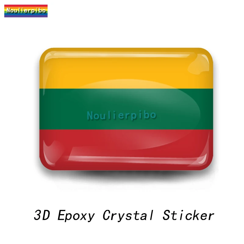 3D Epoxy Resin Car Dome Sticker Lithuania Flag Map Pvc Car Decoration Accessories Laptop Phone Vinyl Trolley Case Sticker