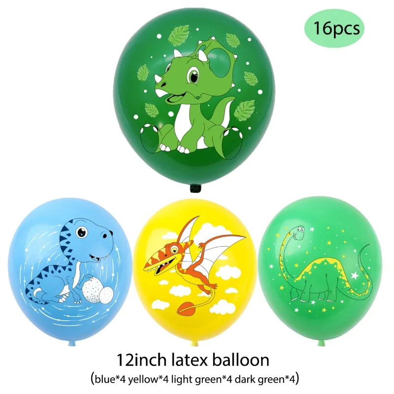 Dinosaurier-Luftballons, Partydekorationen, grüne Zahlen, Ballon-Set, Cartoon-Tier-Dinosaurier-Thema, Geburtstagsdekoration, Zubehör für Kinder – Detail 7