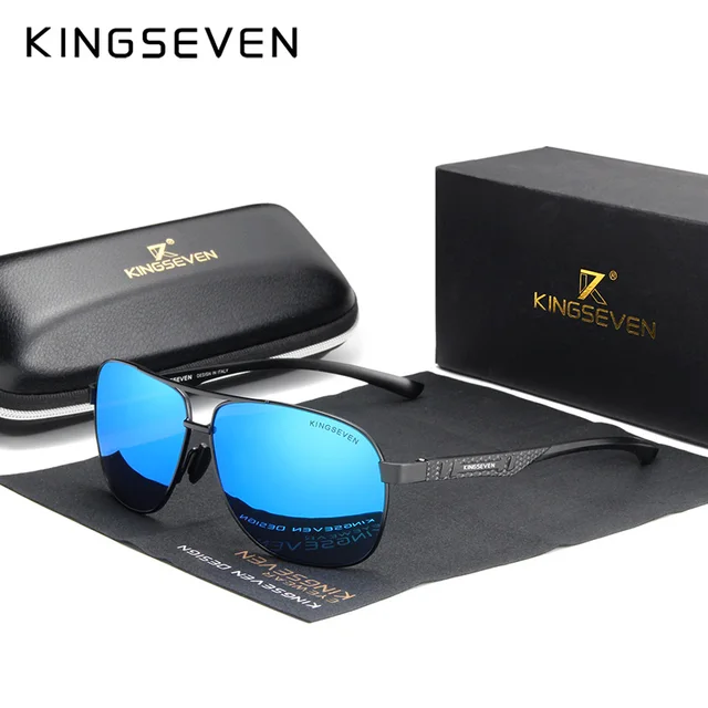 KINGSEVEN Gafas de Sol Polarizadas para Hombre y Mujer, Lentes de Espejo, Aluminio, Marca, UV400, 2022