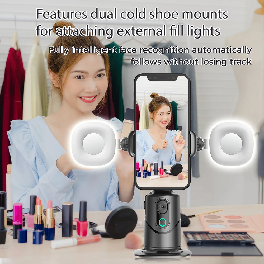 Caméra PTZ 4K HD avec suivi intelligent par IA, idéale pour le streaming sur bureau : un accessoire indispensable pour votre installation de bureau grâce à sa conception magnétique sans fil._voghion.com