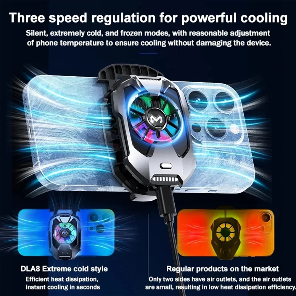 Mobile phone cooler mobile radiator game fan Universal Digital Display Fast Radiator Game Cooling Fan Back Clip for iPhone 15 Pro Max Xiaomi 14 POCO X6
