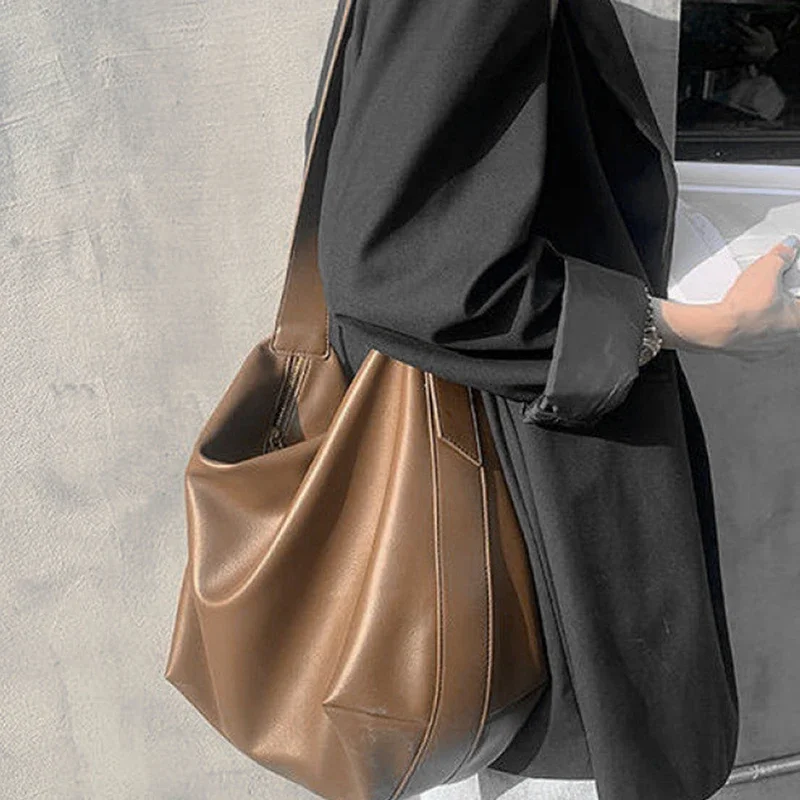 Half-Moon Small Shoulder Underarm Bags Vintage Crossbody Bag PU