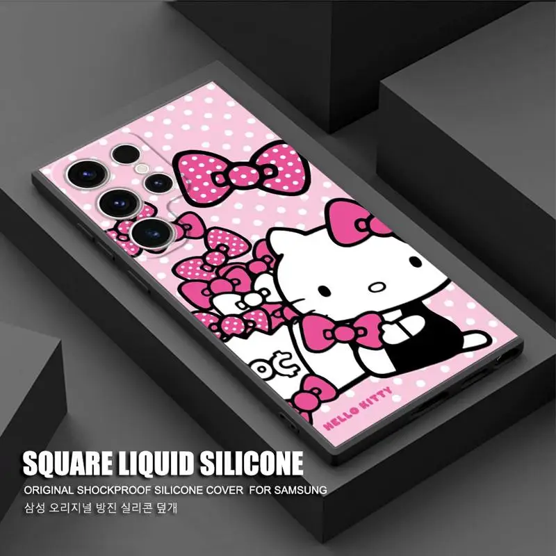 thumbnail image 1 of Funda de teléfono de dibujos animados de Hello Kitty para Samsung Galaxy, S23, S22, S21 Ultra, S20 FE, S10, S10E, Note 20, 10 Plus, Coque de silicona, 1 of 5