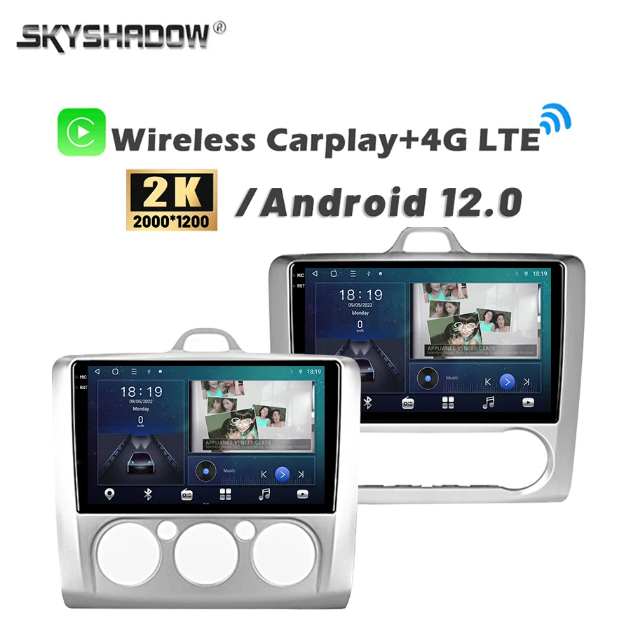 

2000*1200 Carplay Auto Android 13 8G+128G Car DVD Player GPS WIFI Bluetooth 5.0 RDS Radio For Ford Focus 2 3 Mk2 Mk3 2004-2013